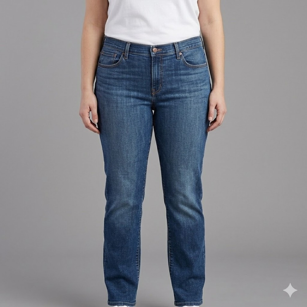 Levis Classic Straight Leg Jeans Womens 16M Medium‎ Wash Blue Denim 39250-0061